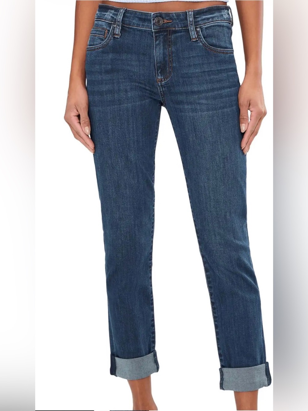 NWT Kut From The Kloth Catherine Boyfriend Jeans Women’s size 12 cuffed mid rise